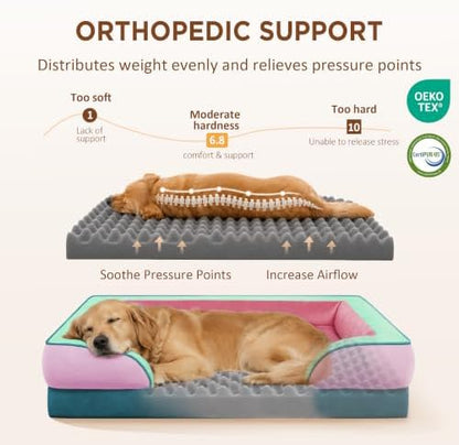 Comfort Expression Orthopedic Dog Beds for Large Sized Dog with Bolster