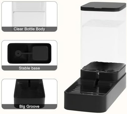 Automatic Cat Feeder and Water Dispenser in Set with Pet Food Bowl,Gravity Dog Waterer and Food Feeder for Small Medium Dog Cat Puppy Kitten Large Capacity(3.8L,Black)