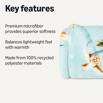Amazon Basics Kids Super Soft Fleece Blanket, Ultra-Soft Lightweight Throw for Children, 50 x 60 inches, Forest Friends