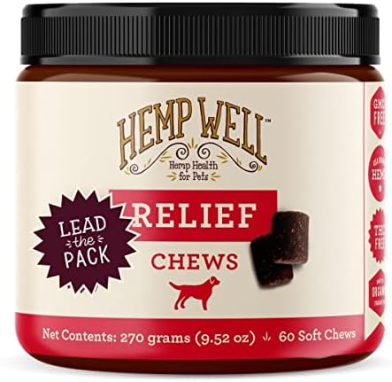 Hemp Well Relief Dog Soft Chews with Organic Hemp, Joint Support, 60-Count