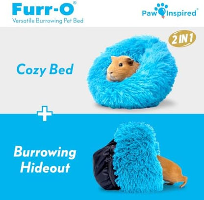 Paw Inspired Furr-O Burrowing Pet Bed Enrichment, Removable Base, Blue