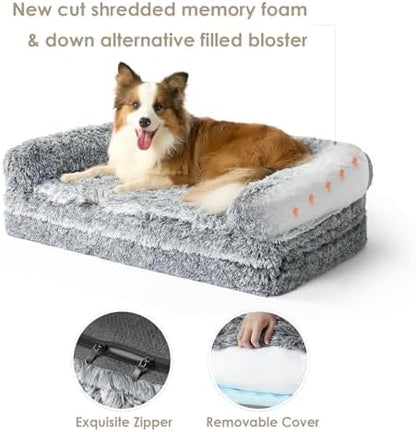 EHEYCIGA Foldable XXL Dog Bed for Large Sized Dog - 54x38x7.5, Grey