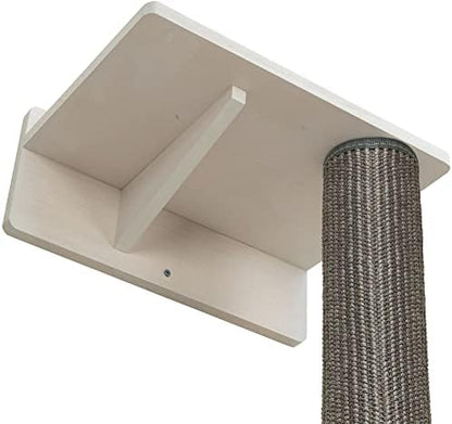 Trixie Cat Wall Furniture Set 1 - Customizable Cat Wall Climbing Set - with Climbable Scratching Post and Elevated Plattform - with Durable Sisal Rope - in White/Gray