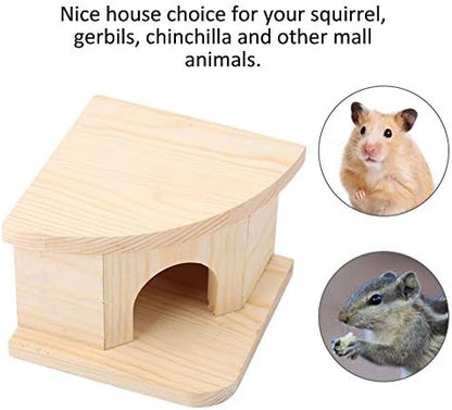 Joyzan Hamster Hideout Wooden House, Chamber Mouse Playing Hiding Chewable