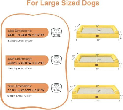 NANUYA Orthopedic Dog Bed for XX-Large Dogs, 44 x 34 Inch, Ginger