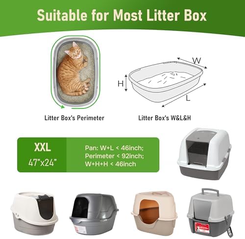 ZOMISIA Cat Litter Box Liner XXL - 15 Count 47" x 24" Jumbo Litter Bags
