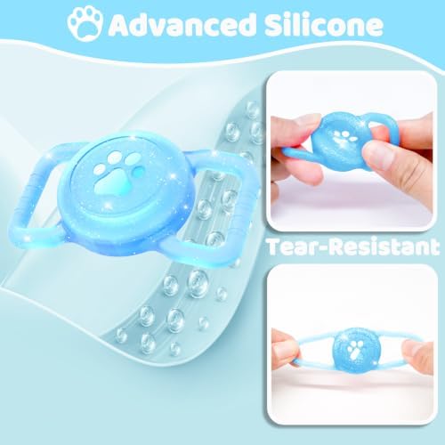 SANKALA Luminous Airtag Dog Collar Holder, Blue Glitter, 1 Pack