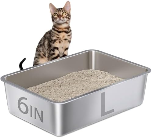 Large Stainless Steel Litter Box Big/M-Cats,Metal Litter Box/Pan