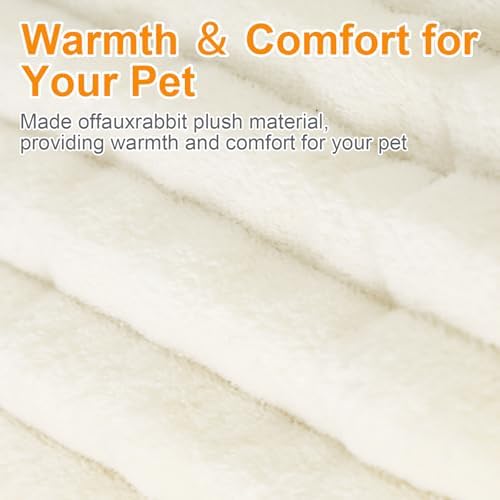 Washable Round Donut Dog Bed,Cat Beds for Indoor Cats(White, M)