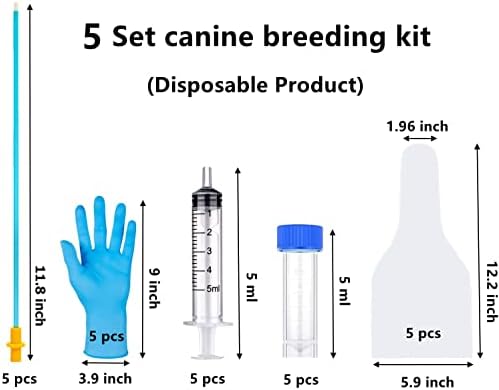 5 Set AI Artificial Insemination Dog Breeding Kit, Canine Breeding Kit, Dog Insemination Breeder Kit, Disposable Canine Artificial Insemination, Canine Breeding Supplies (5 Set, 11.8 inch) M