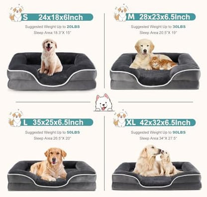 DUMOS 42x32 Inch Orthopedic Dog Bed for Indoor Use, XL Couch Bed
