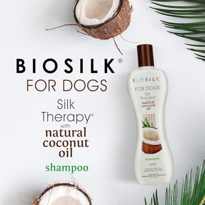 BioSilk for Dogs Silk Therapy Shampoo, with Coconut Oil, 12 Fl Oz, 2-Pack