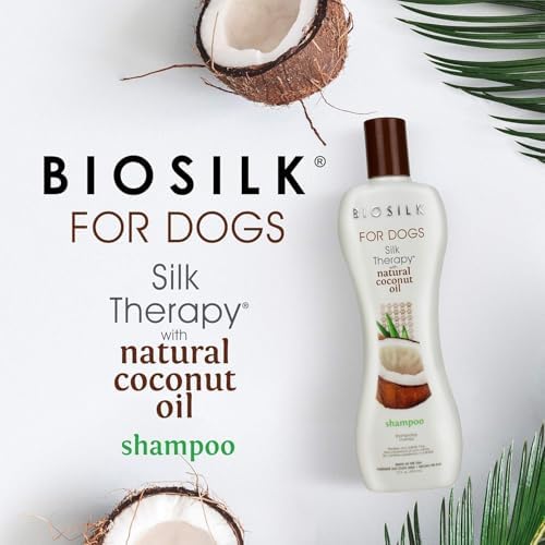 BioSilk for Dogs Silk Therapy Shampoo, with Coconut Oil, 12 Fl Oz, 2-Pack