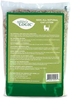 NATURE'S LOGIC Pine Pellet Cat Litter - 100% Natural - Unscented, 12 lb