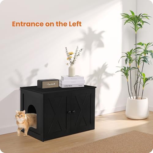Dwanton Cat Litter Box Enclosure, Hidden Litter Box Furniture, 27.6 Inches