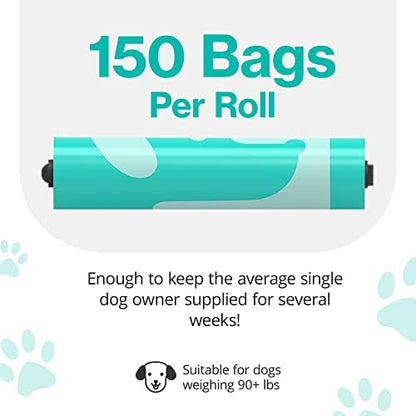 PawPail Scented Poop Bags For Dogs - 1 Roll of 150 XL Dog Waste Bags - Mild Floral Scent - Leakproof & Durable - For Pet Waste Station