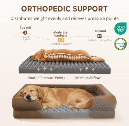 Comfort Expression Waterproof Orthopedic Dog Bed for Medium Size Dog