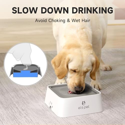ELS PET Grey 70oz 2L No Spill Dog Cat Bowl Carbon Filter Water Dispenser