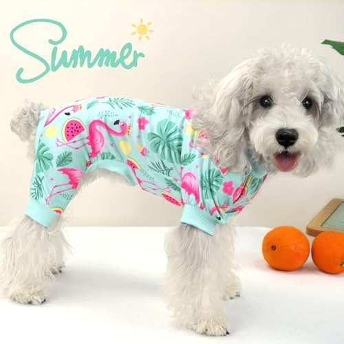 XPUDAC 4 Pack Dog Pajamas for Small Dogs Soft Summer Puppy Clothes, S