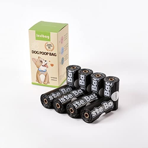 Dog Poop Bags, 120 Count Extra Thick and Leak-proof Waste Bags for Pets, 9 x 13 Inches (Black)