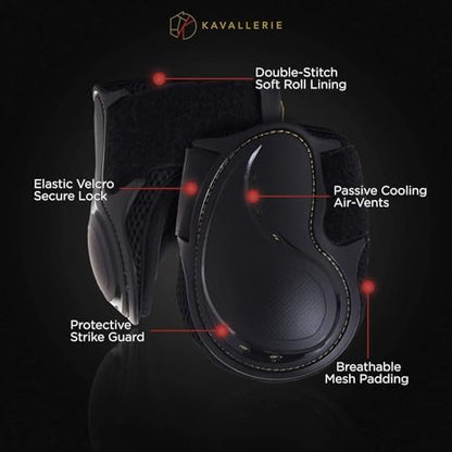 Kavallerie PRO-K Soft No Turn Bell Boots Ultimate Hoof Protection, with Anti-Spin Fastening System, Durable & Prevents Overreaching