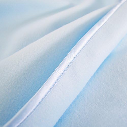 TL Care Fleece Blanket with Silk-Like Satin Trim, Soft, Warm & Cozy, Blue, 30" x 30" for Boys and Girls, Perfect for Baby Carrier, Stroller, Travel and Gifting (Pack of 2)