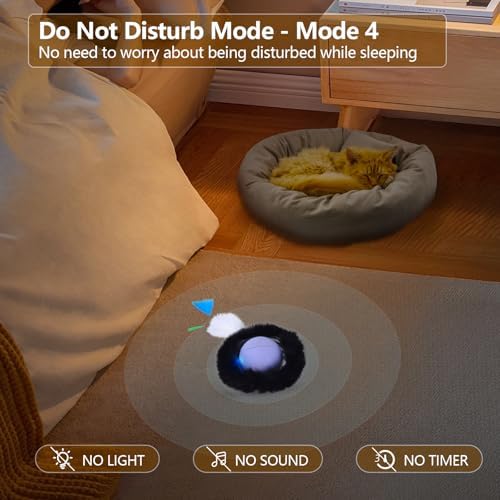 ORSDA Cat Toys, Interactive Activated Moving Ball in 7 Holes Mat, Automatic Fast Rolling Ball, Hide and Seek Toys for Indoor Cats, Exercise Kicker Mouse Catching Game