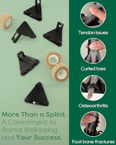 6Pcs Black Chicken Leg Splints,Bumble Foot Treatment, for All Splint for Broken Feet, osteoarthritis, Curled Toes, Splay Leg Ideal Chicken Gifts for Hen Health Care(Black)