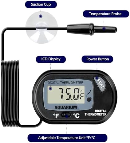 iPower 4 by 7-Inch 4W Reptile Heat Mat, LCD Digital Aquarium Thermometer, Under Tank Warmer Terrarium Heat Pad for Turtles Lizards Frogs and Other Small Animals, Multi Sizes