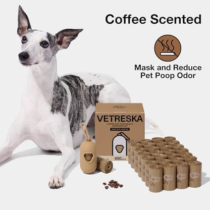 VETRESKA Dog Poop Bags with Handles 450 Count, Coffee Scented Waste Bags