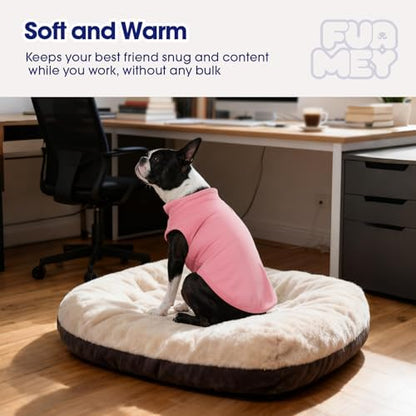 FUAMEY Dog Fleece Vest for Small Dogs,Warm Stretchy Dog Sweatshirts Pullover with Leash Hole Dogs Sweater Soft Pet Turtleneck Cozy Pet Vest Lightweight Sleeveless Pink S