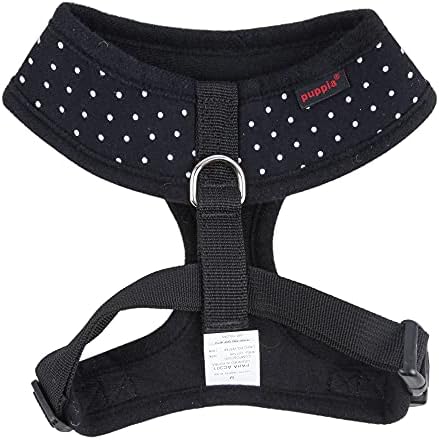 Puppia Dotty Dog Harness Over-the-Head No Pull No Choke Walking Training Adjustable for Small & Medium Dog, Large, Black