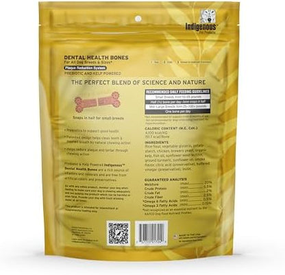 Indigenous Pet Dental Health Bones Regular 2 Pack Bundle – Chicken (17 Ounce) and Original (17 Ounce) | Grain-Free Dog Chews with Prebiotics & Omegas | Freshens Breath & Supports Digestive Health |