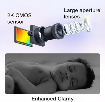 VTech Smart WiFi Baby Monitor, 2 Cameras for Twins & Two Rooms – 7" Split Screen, 2K Sensor, Wide-Angle View, Free App, Night Light, Two-Way Talk | Smart Max Twin
