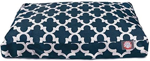 Majestic Pet Rectangular Dog Bed, Medium, 36x29x4 in, Washable, Navy