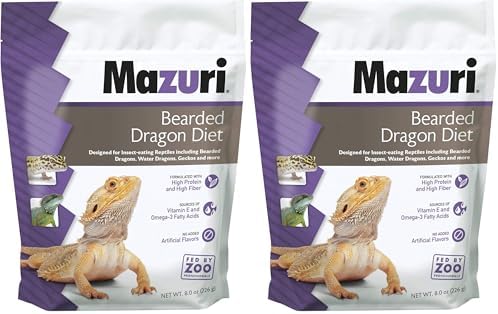 Mazuri | Bearded Dragon Food - Insect Portion of a Complete Diet | 8 Ounce (8 oz) Bag (Pack of 2)