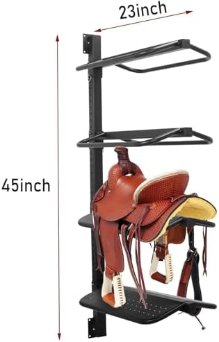 Sidasu 4 Tier Saddle Rack Wall Mount, Heavy Duty Horse Tack Storage