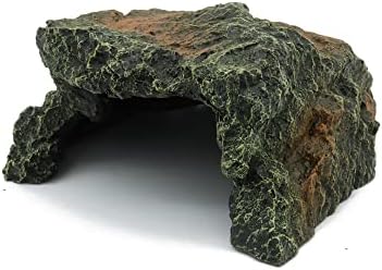 JIHAQUA Reptile Rock Hide Cave Aquarium Habitat Decor Tortoise Hideout