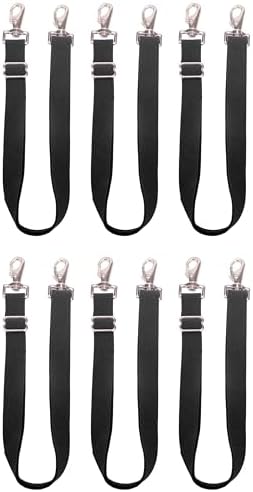 Pack of 4 Adjustable Length Elastic Leg Straps for Horse Blankets,Horse Blanket Sheet Replacement Elastic Leg Strap (4, Black)