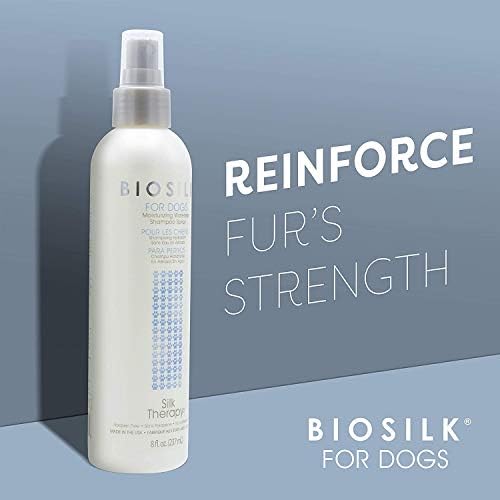 BioSilk for Dogs Silk Therapy Waterless Dog Shampoo Spray, 8 Fl Oz, 2-Pack