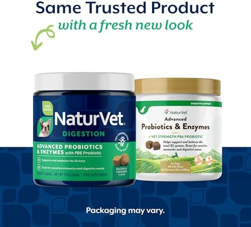 NaturVet Advanced Probiotics & Enzymes Dog Supplement - 120 Soft Chews
