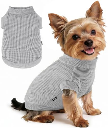 1 Pack Dog Shirt for Small Supplies Functional Waffle Dog Clothes Warm Soft Sweatshirt Outfit for Dogs Cats Pet Apparel