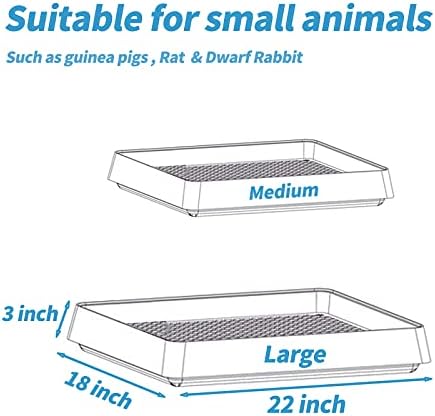 PODOO Rabbit Litter Box – Training Potty Tray for Guinea Pig & Small Pets · Spacious Grid Pan with Low Entrance, Easy-Clean & Odor-Resistant—Helps Keep a Clean Cage and Reduce Mess