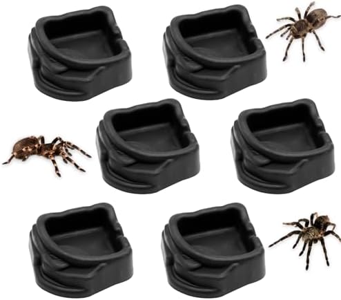 6 Pcs Spider Micro Water Bowls, Mini Resin Dish for Tarantula, Spider, Millipede and Tiny Reptiles, Food/Water Dish for Enclosure Accessories (1.65" D, 0.59" H)