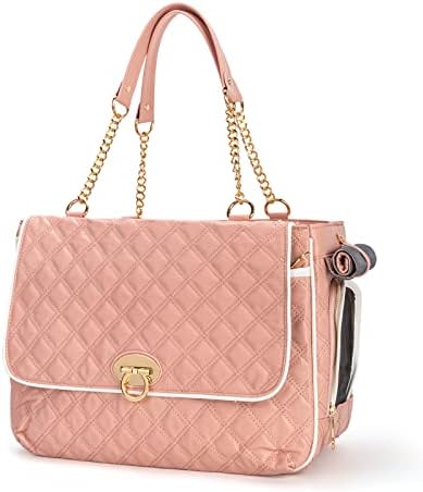 Fashion Pet Carrier Dogs Cat Small Animals Purse Bag, Leather Pet Carriers Dog Puppy Kitten Tote Travel Handbag TSA Airline-Approved