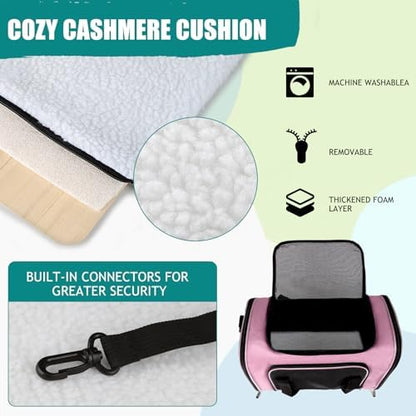 Top tasta Dog Cat Carrier Pet Carriers for Small Medium Large Cats Dogs Carrier Soft Sided Small Puppy Carrier Purse 15 lbs Portable Foldable Airline Approved Dog Cat Travel Carrier Pink 18x11x11