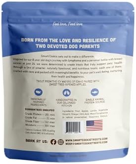 Smart Cookie Healthy Soft Dog Treats - Trout & Apple - Grain Free Limited Ingredient Training Treats for Dogs with Sensitive Stomach & Allergies, Natural Novel Protein, Made in the USA (5oz.)