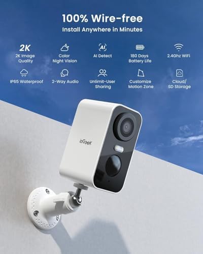 ieGeek 4 Pack Cameras System,Security Cameras Wireless Outdoor,2.4GHz Only