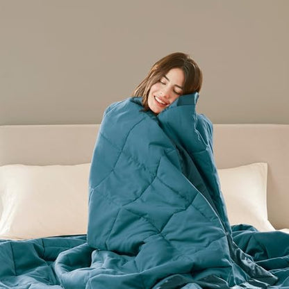 Madison Park Down Alternative King Size Blanket for Bed, Satin Trim, Teal