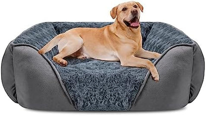 INVENHO XX-Large Dog Bed for Large Medium Small Dogs, Rectangle Washable Dog Bed, Orthopedic Dog Bed, Soft Calming Sleeping Puppy Bed Durable Pet Cuddler with Anti-Slip Bottom XXL(42"x30"x10")
